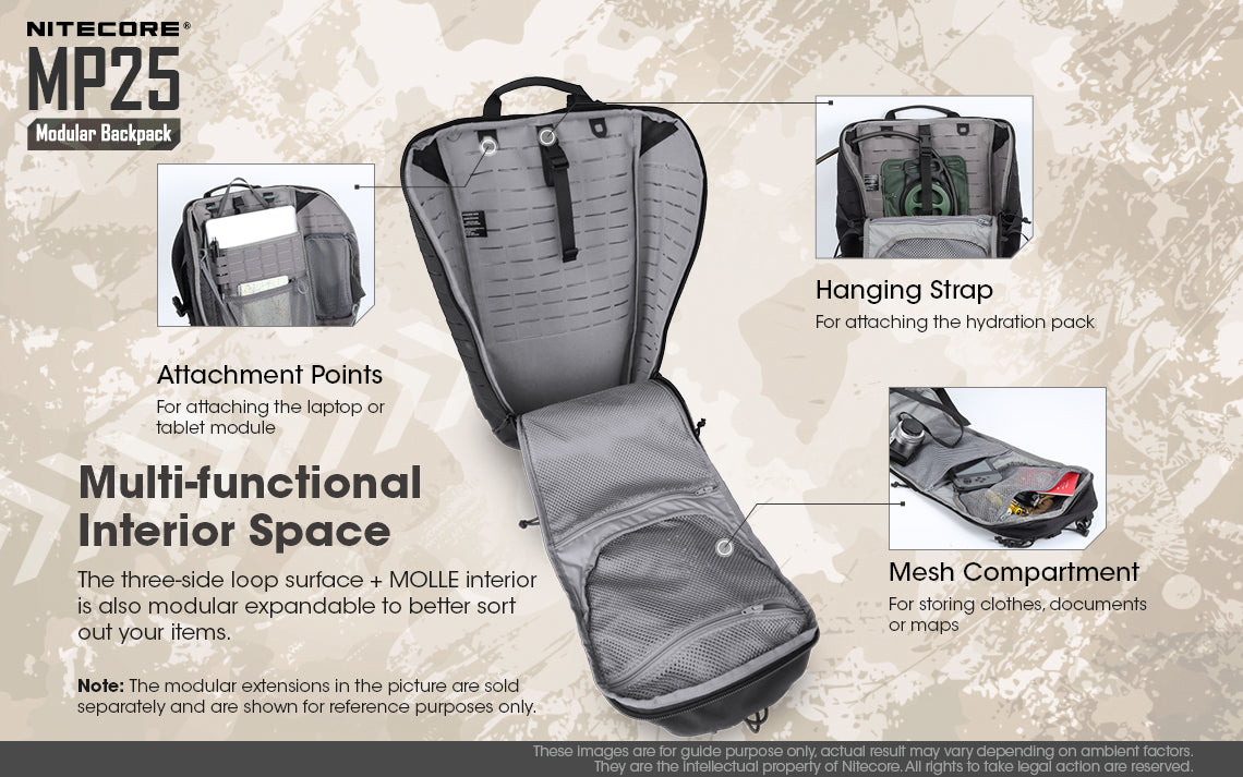 Nitecore MP25 Tactical Multi-Purpose Modular Molle Backpack