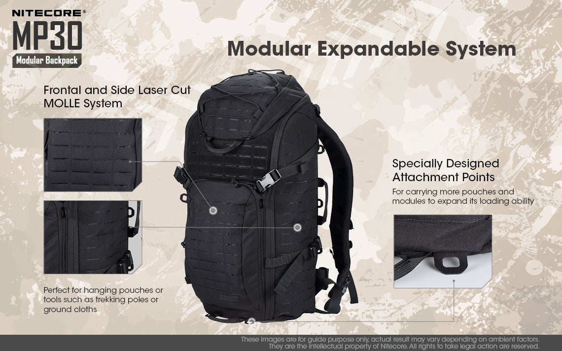 Nitecore MP30 Tactical Multi-Purpose Modular Molle Backpack