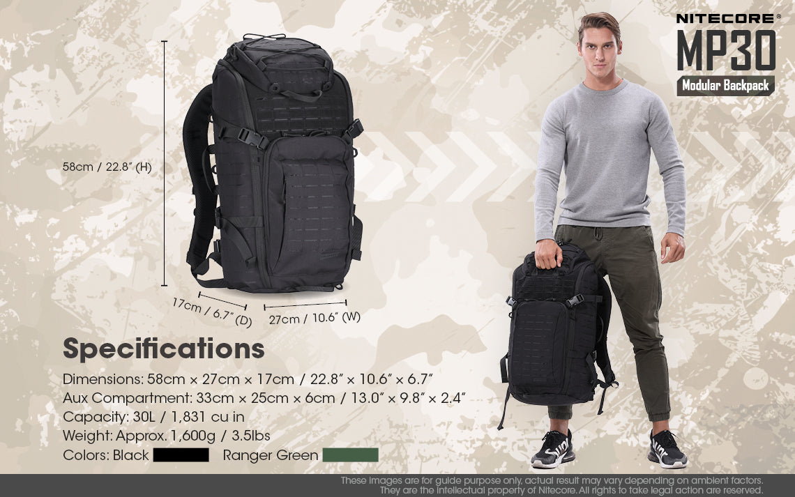 Nitecore MP30 Tactical Multi-Purpose Modular Molle Backpack