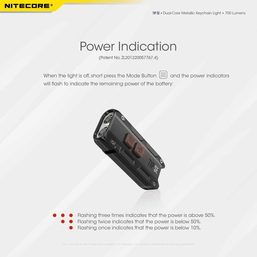 Nitecore Tip SE 700 Lumens Rechargeabla Keychain EDC Flashlight