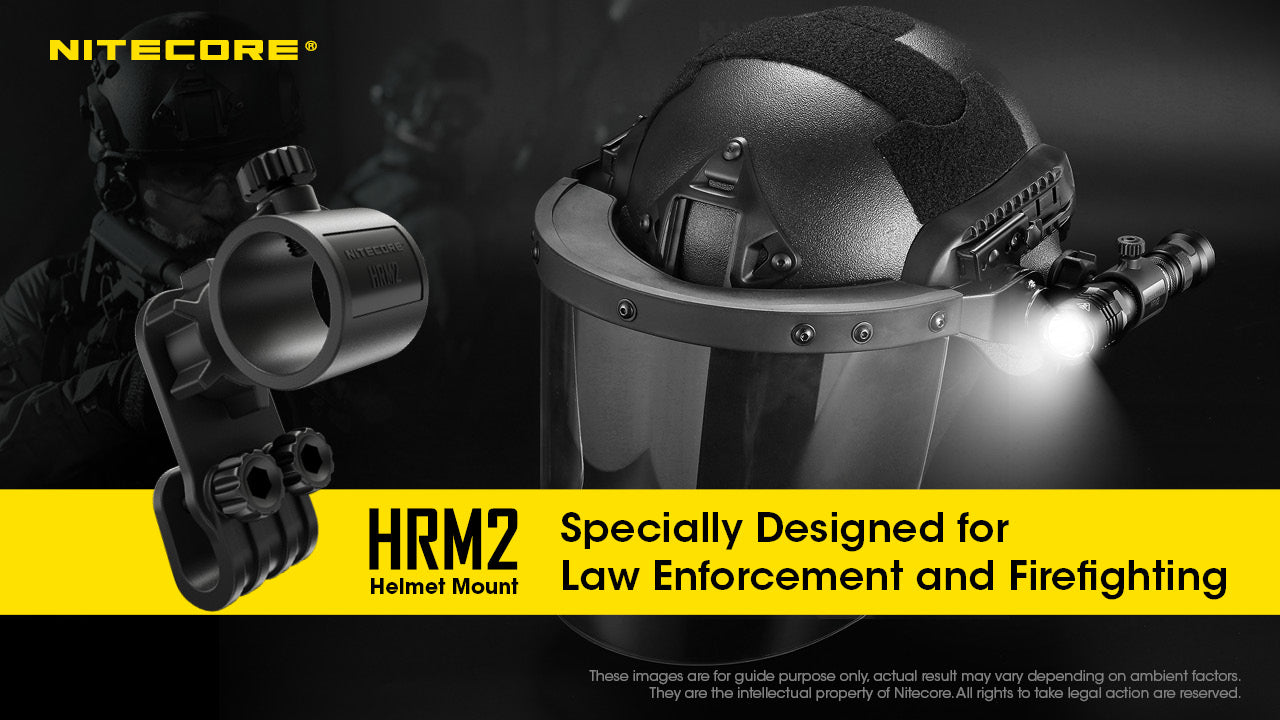 Nitecore HRM2 Adjustable 3D Pivoting Helmet Mount for Flashlight