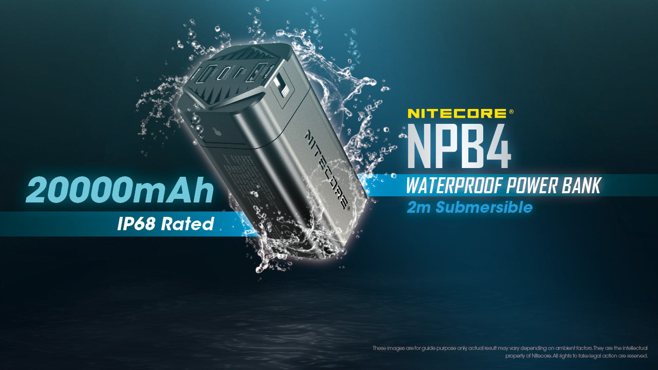 Nitecore NPB4 Waterproof IP68 Quick-Charge USB 20000MAH Power Bank
