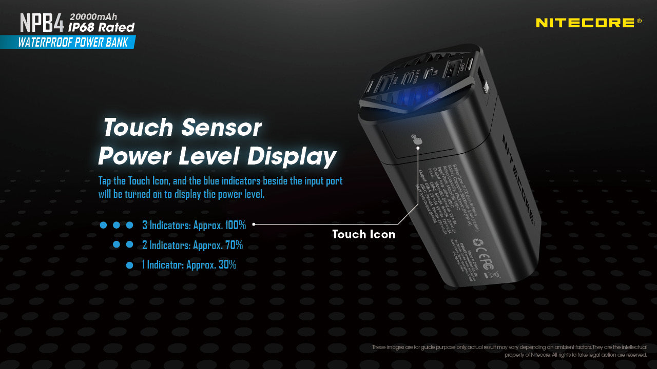 Nitecore NPB4 Waterproof IP68 Quick-Charge USB 20000MAH Power Bank