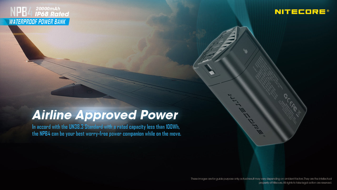 Nitecore NPB4 Waterproof IP68 Quick-Charge USB 20000MAH Power Bank