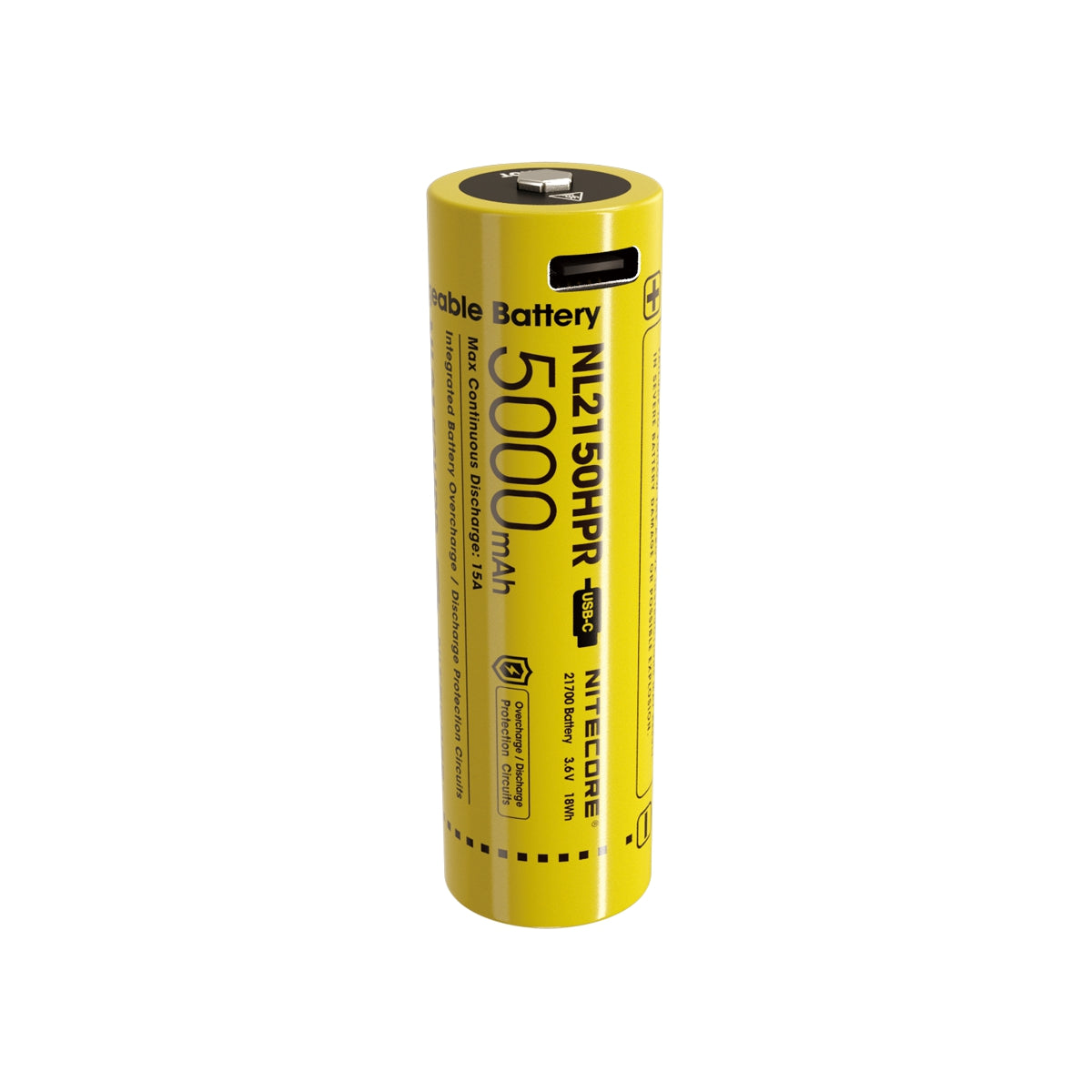 Nitecore 21700 5000MAH 15A 3.6V USB-C Rechargeable LI-ION Battery NL2150HPR
