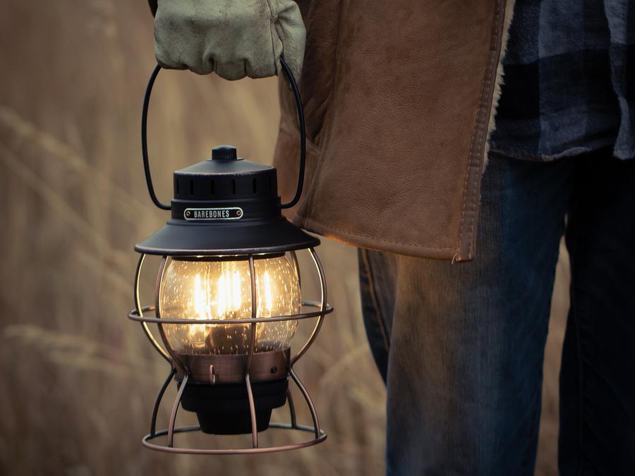 Barebones Railroad Lantern -USB Rechargeable Classic LED Camping Lantern