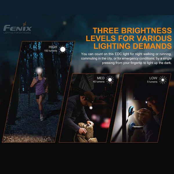 Fenix E-Lite Match CA18 & Everlight 2835 LED Flashlight (black)
