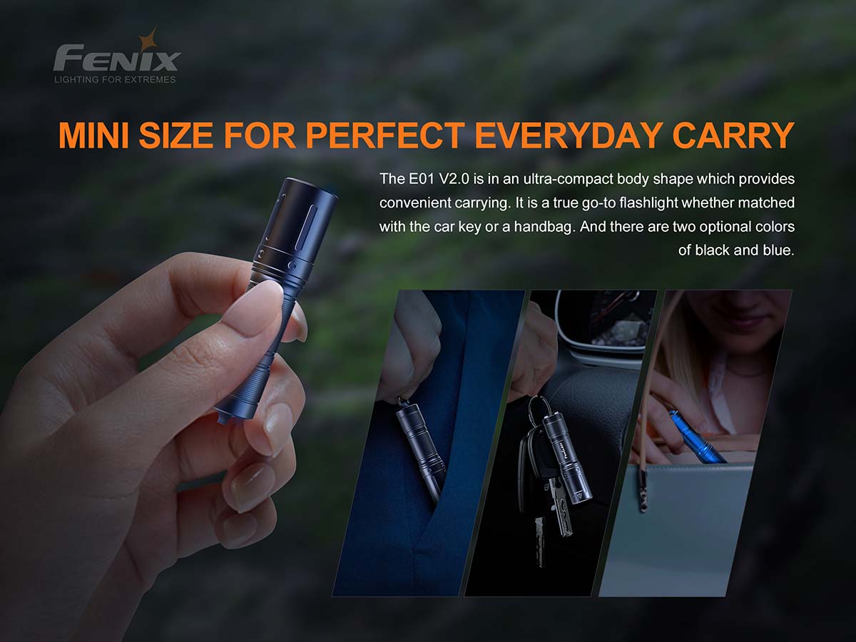 FENIX E01 V2.0 100 Lumens Keychain Flashlight