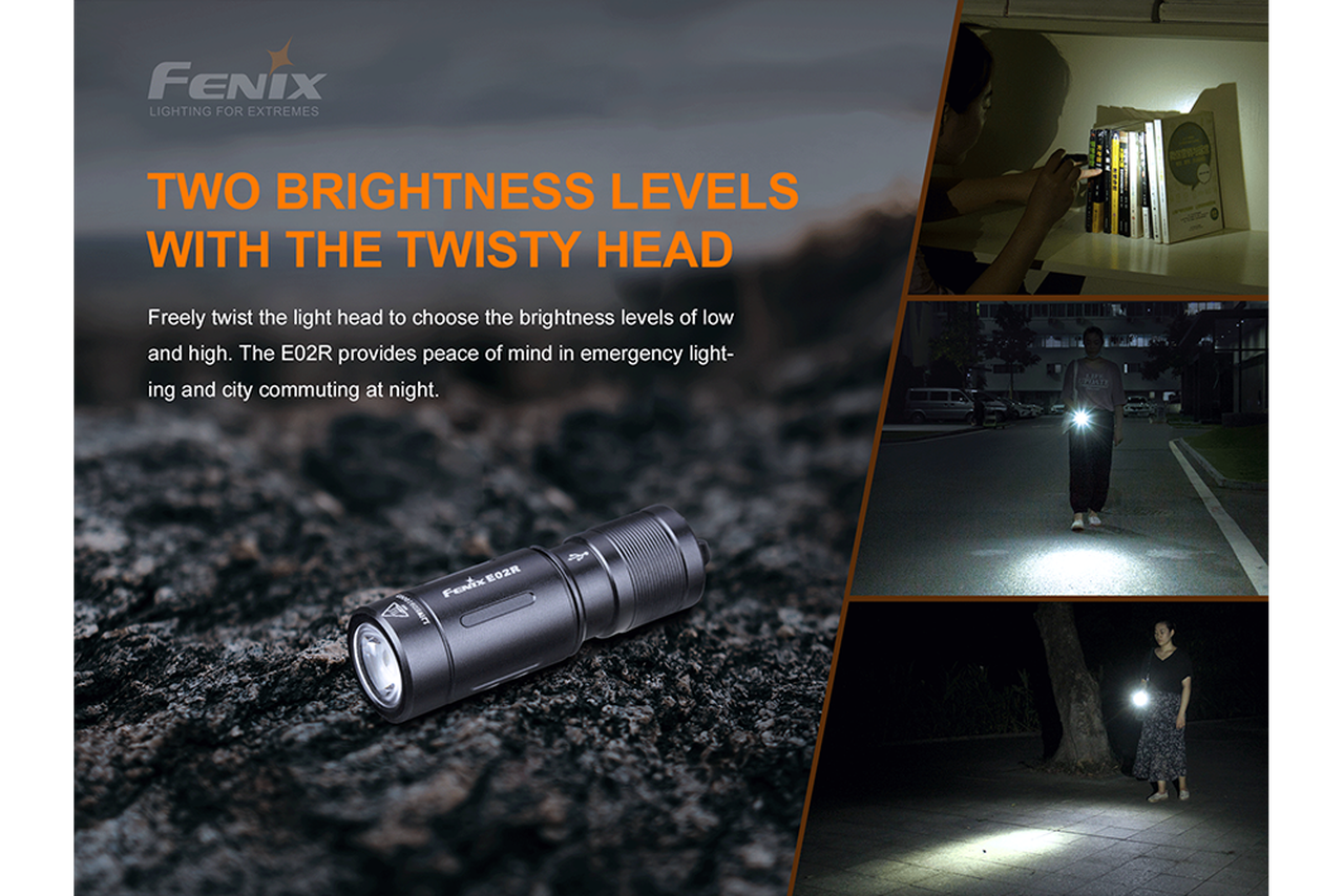 FENIX E02R 200 Lumens Rechargeable EDC Flashlight