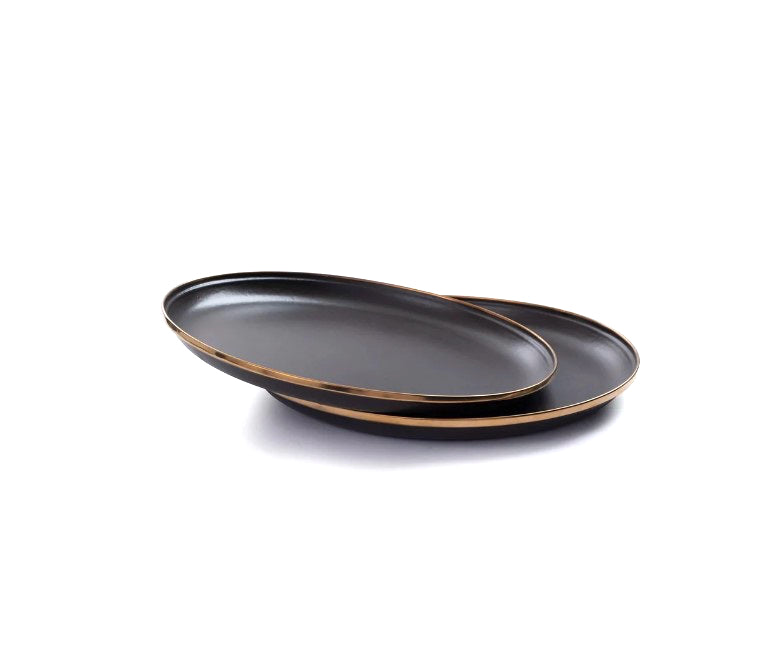 Barebones Enamel Deep Plate Set of 2