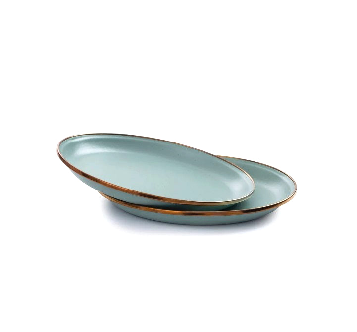 Barebones Enamel Deep Plate Set of 2