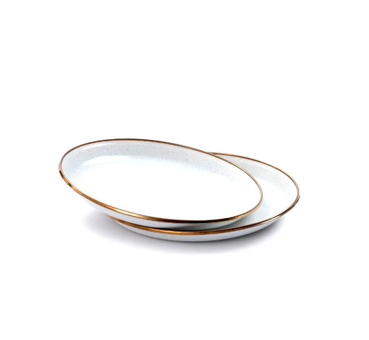 Barebones Enamel Deep Plate Set of 2