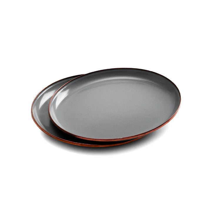 Barebones Enamel Deep Plate Set of 2