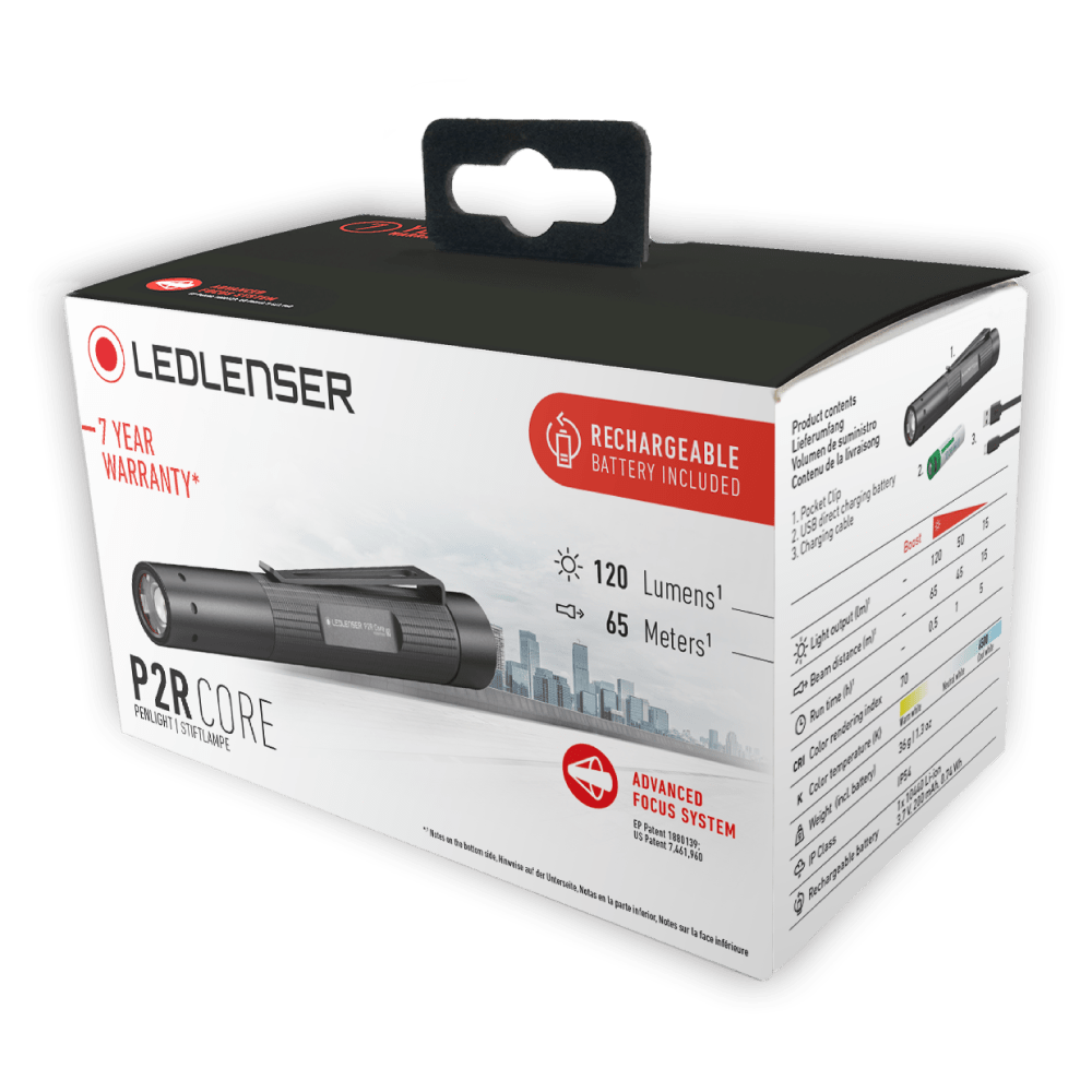 LED LENSER P2R Core Rechargeable Flashlight 120 LUMENS