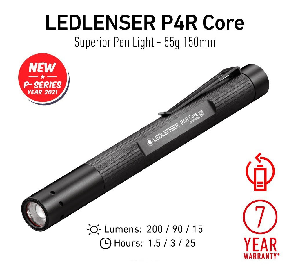 LED LENSER P4R Core Rechargeable Flashlight 200 Lumens