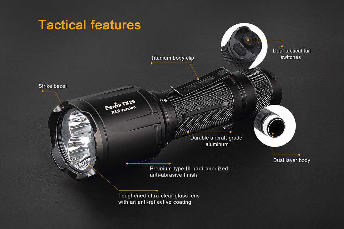 Fenix TK25 LED Flashlight RB Version Black