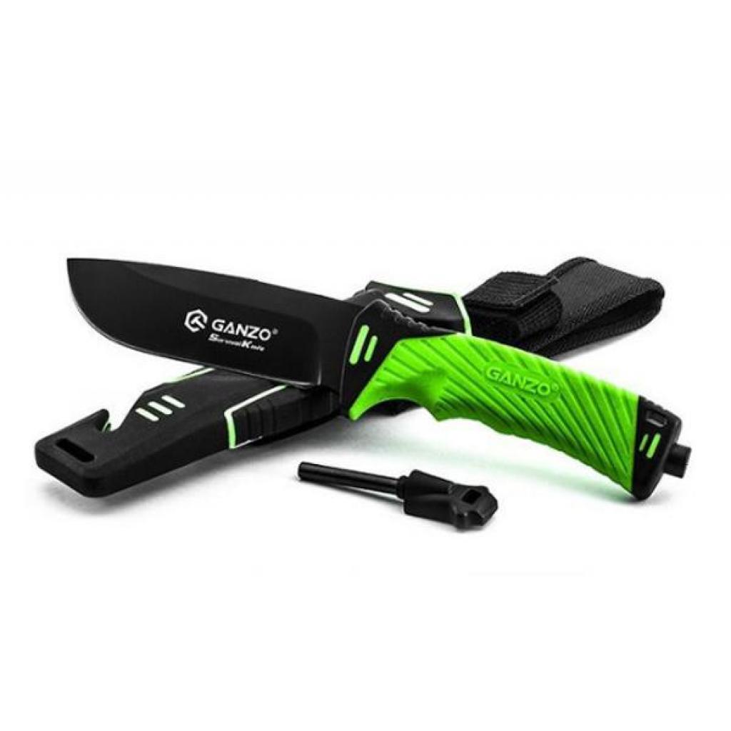 Ganzo G8012V2 Fixed Blade Survival Knife with Fire Starter Sheath