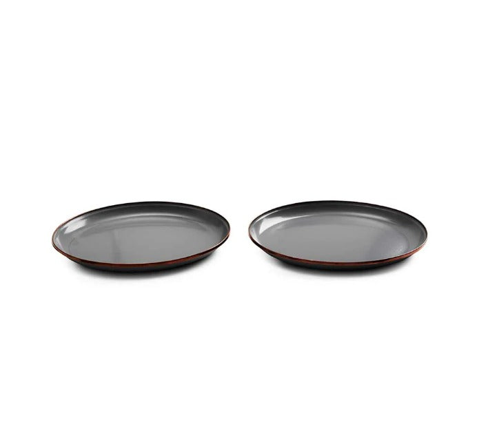 Barebones Enamel Deep Plate Set of 2