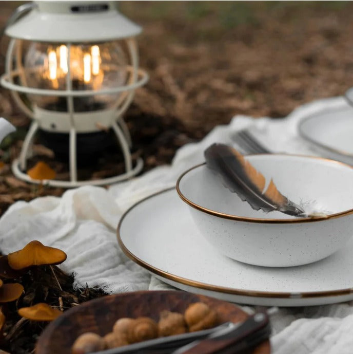 Barebones Enamel Deep Plate Set of 2