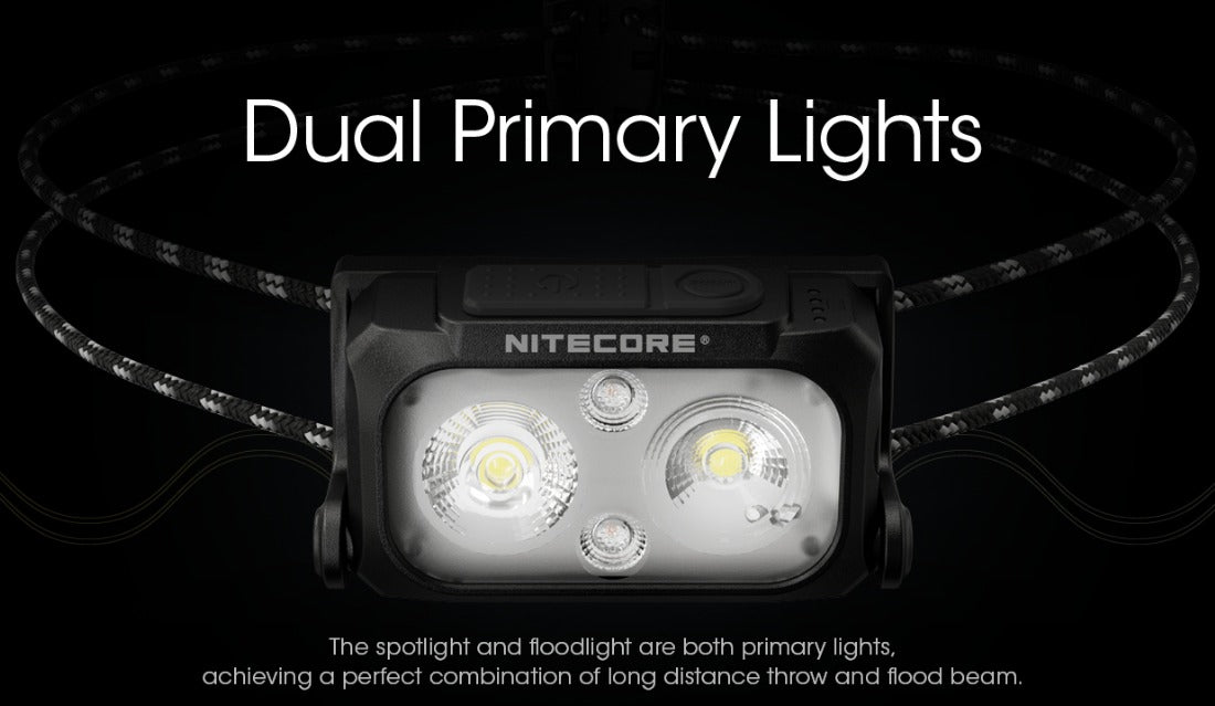 Nitecore NU25 UL 400L CW Spotlight + Floodlight Rechargeable Headlamp