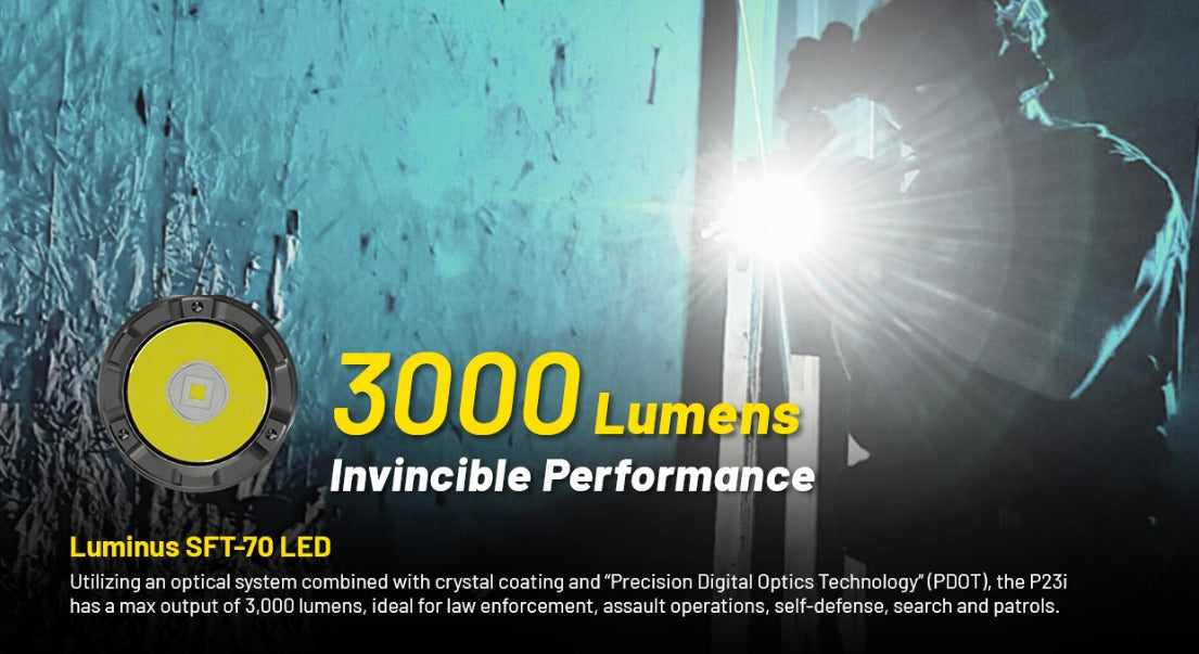 Nitecore P23i Luminus SST-40-W LED 3000L USB Rechargeable Flashlight