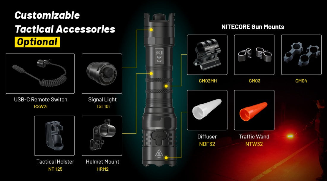 Nitecore P23i Luminus SST-40-W LED 3000L USB Rechargeable Flashlight