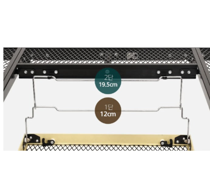 KZM Union Iron Mesh 3 Folding BBQ Table