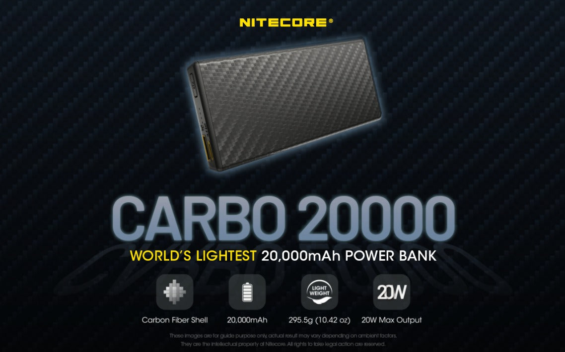 Nitecore Carbo 20000 Lightweight QC 3.0 PD USB-C 20000mAh LED Power Bank