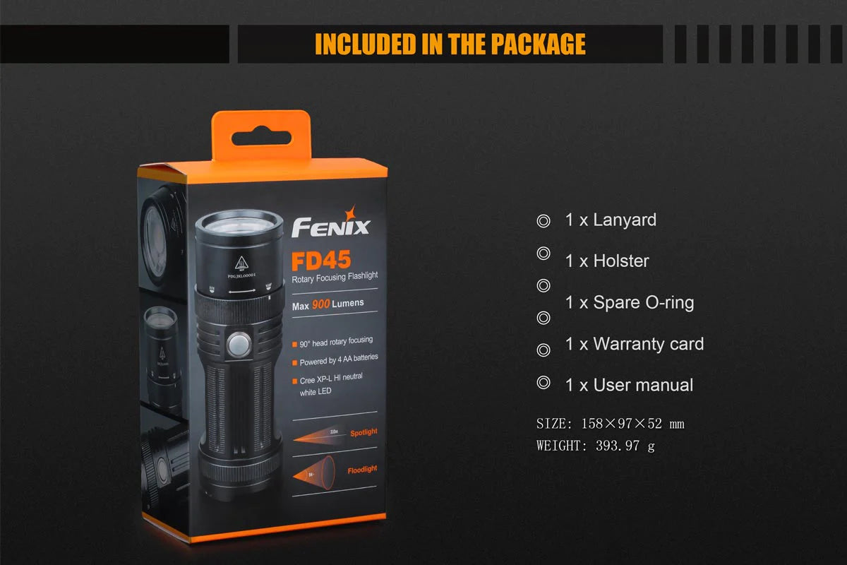 Fenix FD45 Ledflashlight 900 Lumen Black