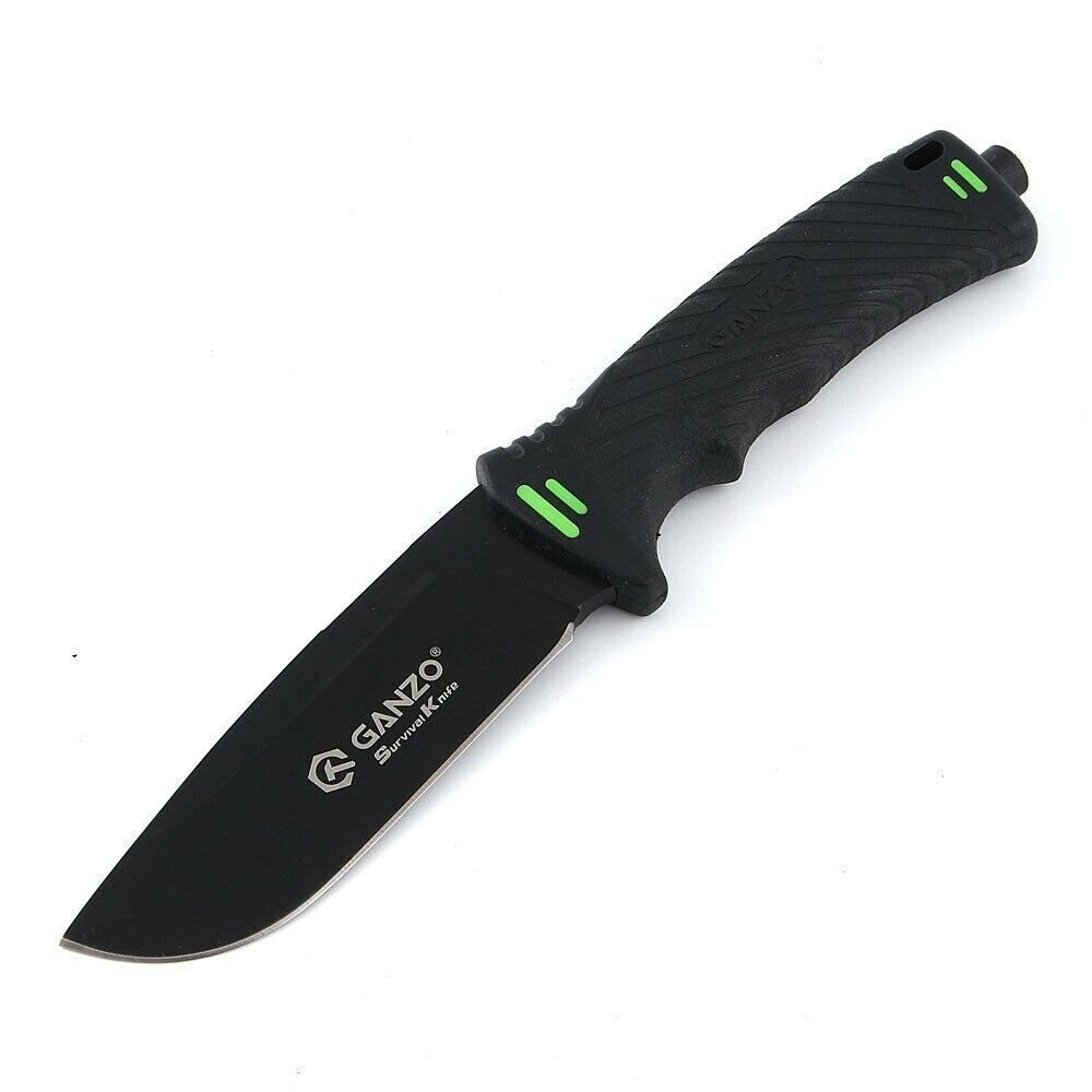 Ganzo G8012V2 Fixed Blade Survival Knife with Fire Starter Sheath