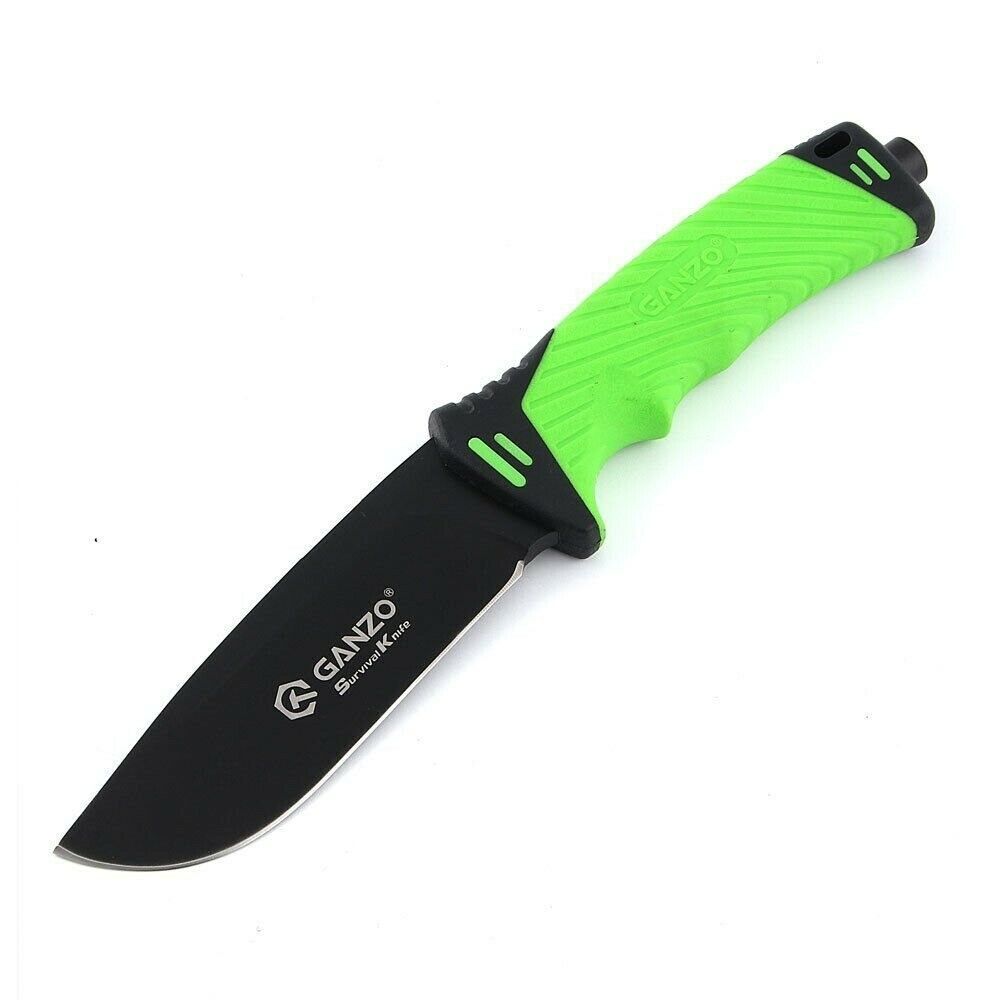 Ganzo G8012V2 Fixed Blade Survival Knife with Fire Starter Sheath
